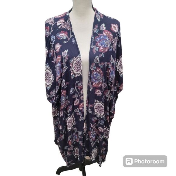 Angie Floral Paisley Kimono.  Size L. - Picture 1 of 8